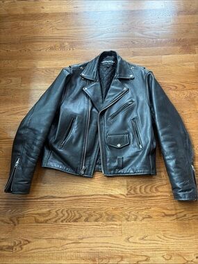 Unik Black Leather Motorcycle Jacket
